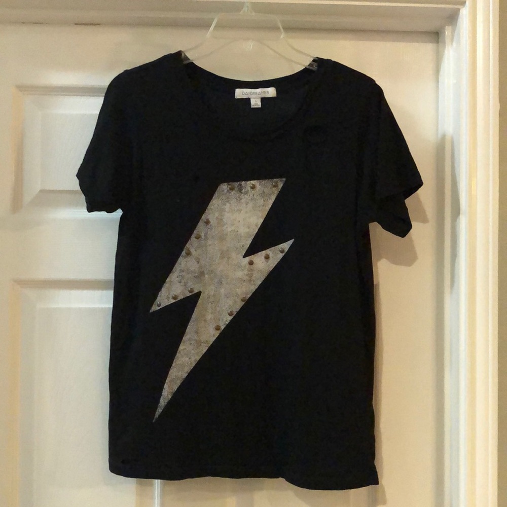 Distressed black T